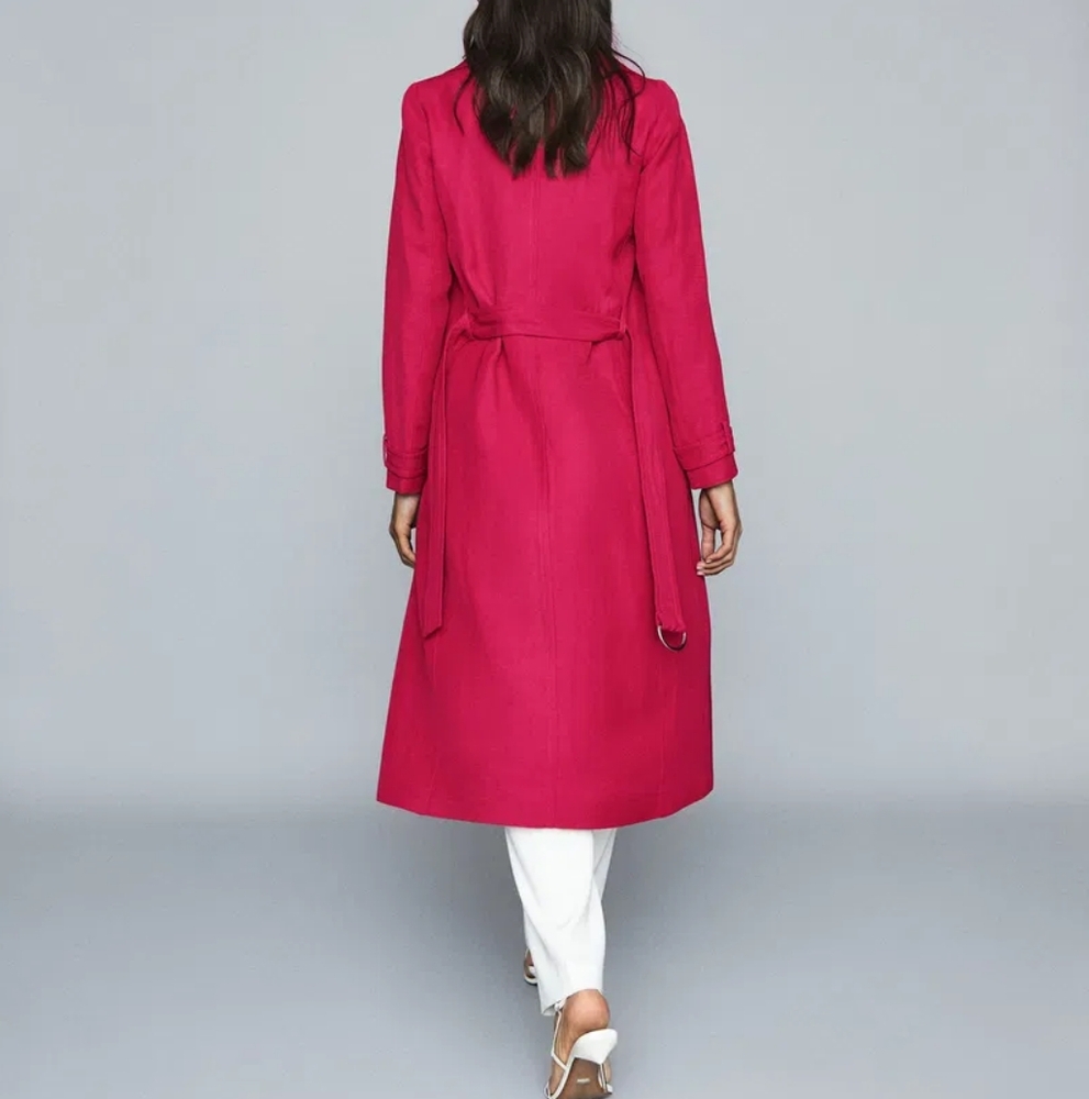 REISS | Lianna Linen Blend Duster Coat - Picture 4 of 6